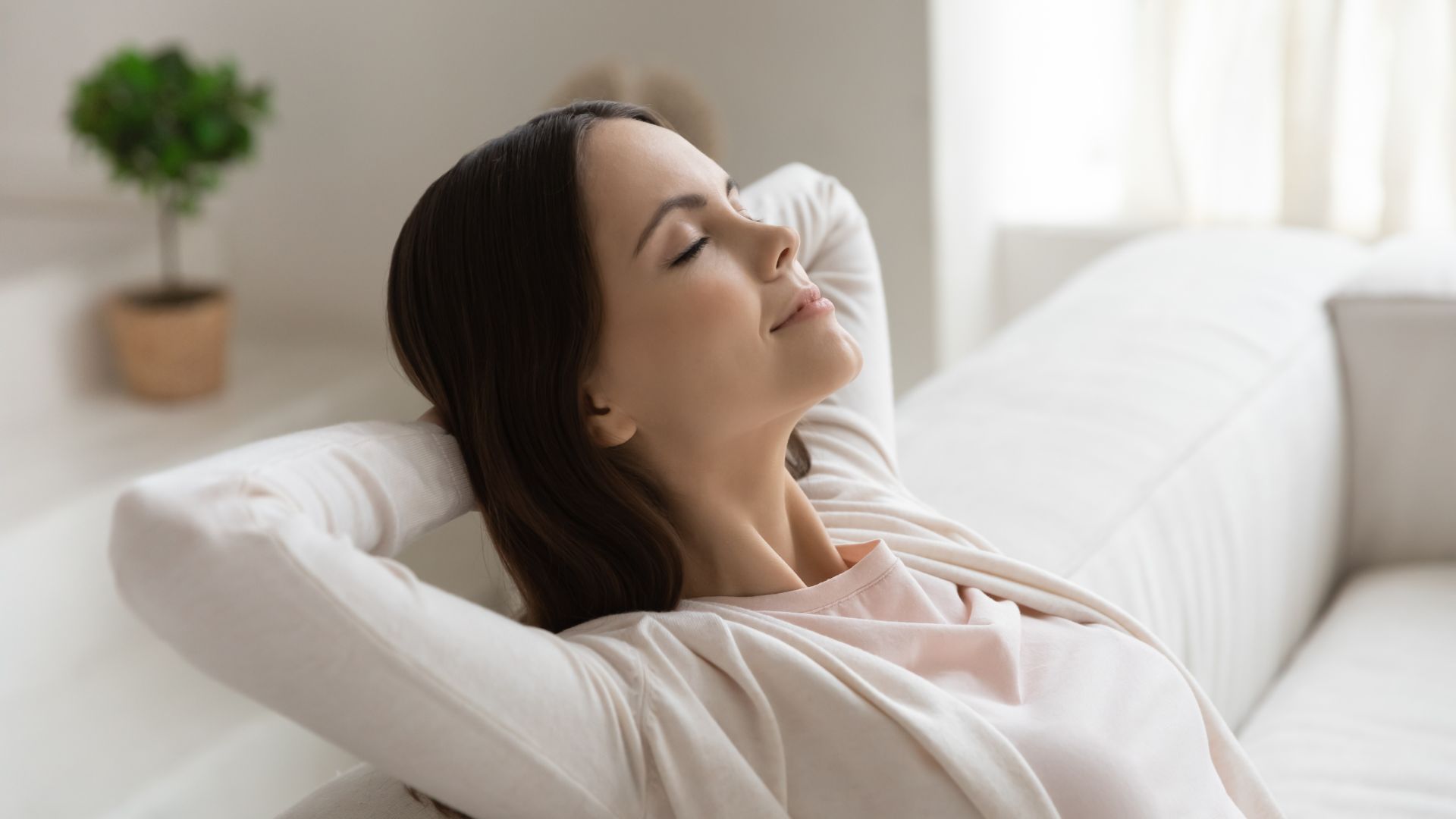 Woman relaxing on the couch